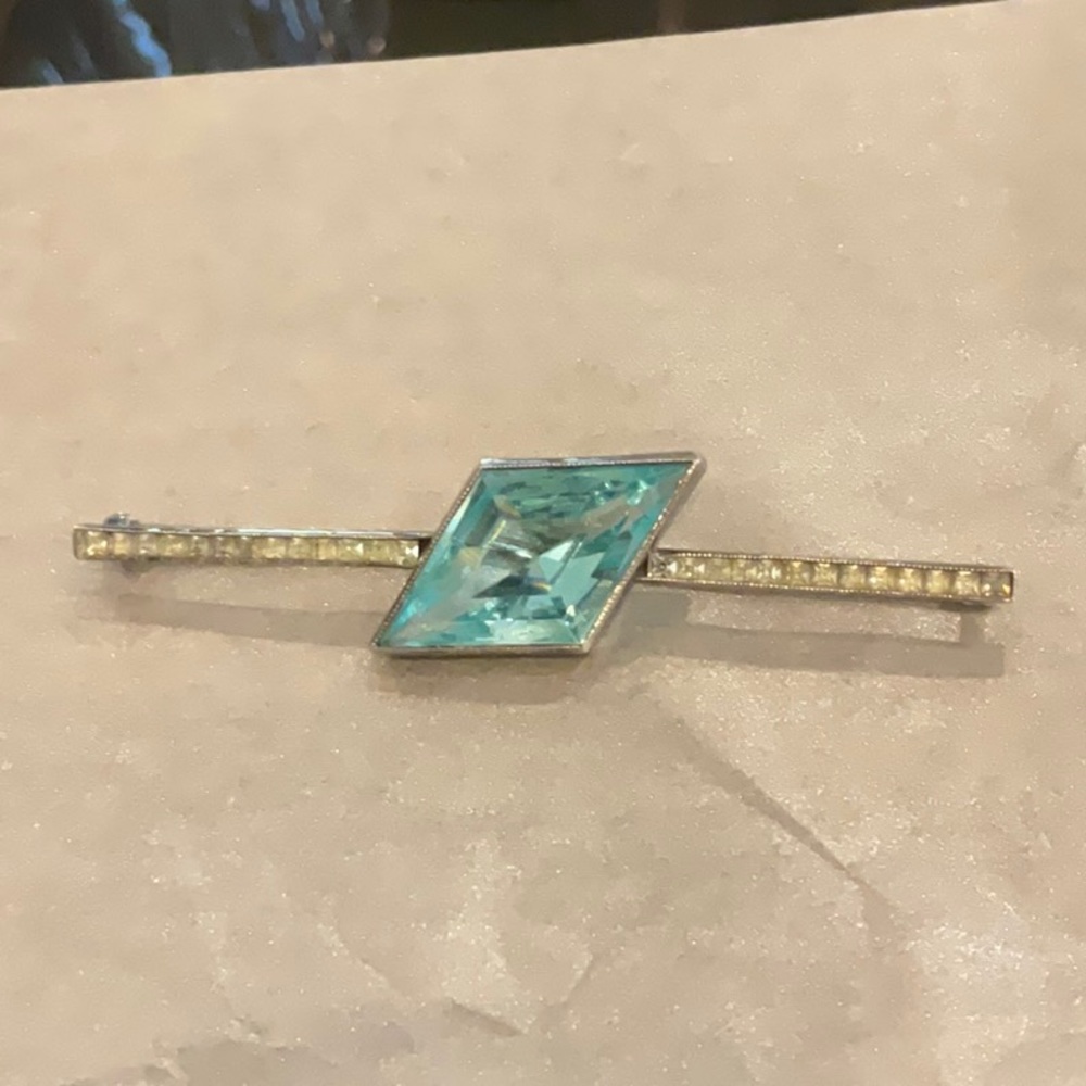 Gorgeous Bar Pin. Sterling Silver And Very Fun Stones. Beautiful. View 5